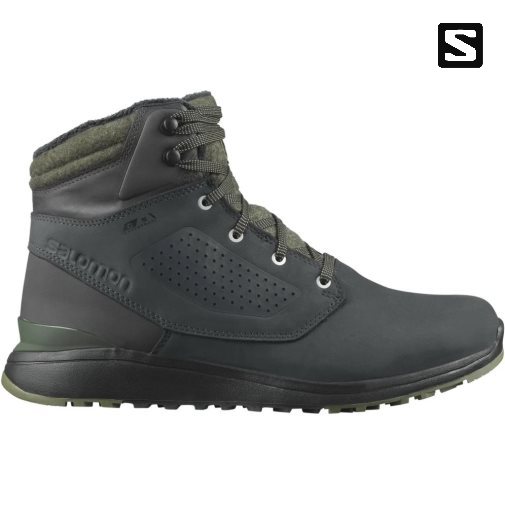 Botas de Inverno Salomon Utility Inverno CS WP Masculino Pretas Verde Oliva | PT E17634